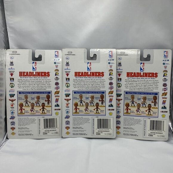 💙NIB Trio Dennis Rodman Headliners - Picture 2 of 5